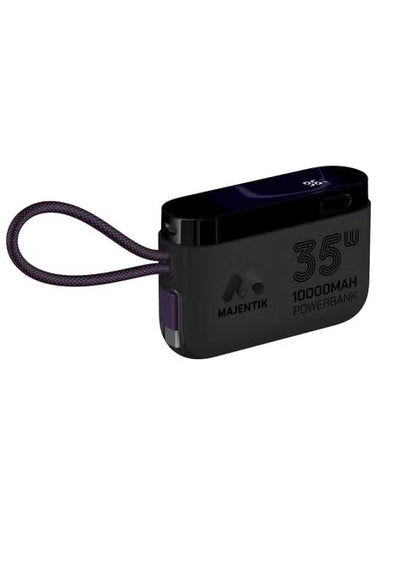 باور بانك بحجم 10 الاف مللي امبير + سرعة شحن 35 واط + كابل تايب سي مدمج
